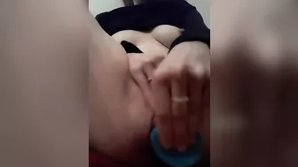 Bad girl masturbating while parents in the next room. Shh