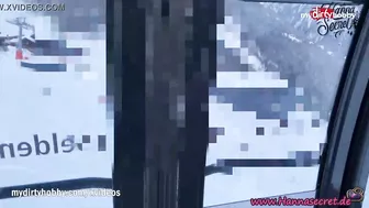 - Daring amateur risky public swallow on the teleferic