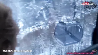 - Daring amateur risky public swallow on the teleferic