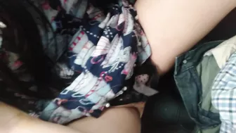 thai couple stop the car and fuck me here. Public fuck cum gets a creampie.