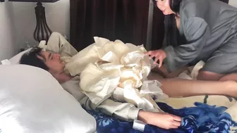 Diaper face get a foot job ruined Orgasm