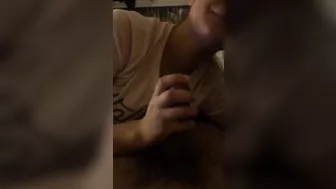 Sexy whore sucks dick while on the phone with boyfriend