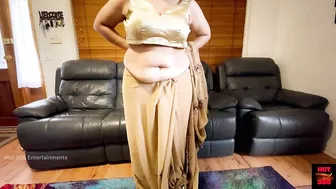 Stunning Saree Striptease - Indian Wife Undressing Her Clothes and Plays on Cam