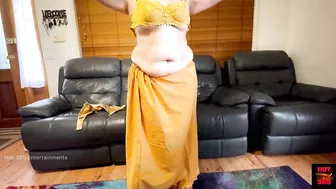 Stunning Saree Striptease - Indian Wife Undressing Her Clothes and Plays on Cam