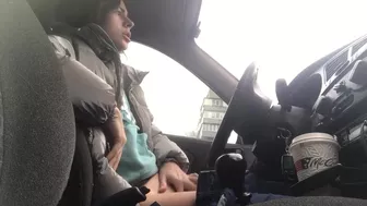 In car real Public masturbation