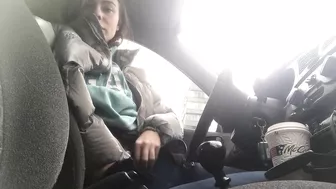 In car real Public masturbation