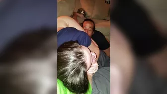 My slutty wife sucking my dick while our friend eats her pussy to orgasms