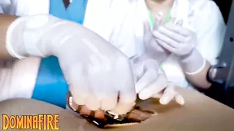 2 Sadistic Nurses Finger Sounding Slave