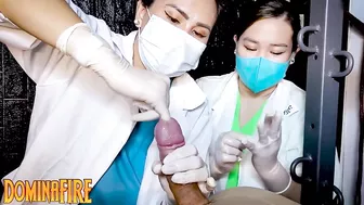 2 Sadistic Nurses Finger Sounding Slave