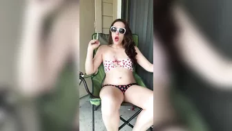 Goddess D Chubby Smoker in Bikini - Retro Look - Red Lipstick - Fat Stomach