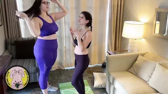 Brunettes in Strip Yoga w Ass Eating & Finger Fucking Hairy Pussy GG