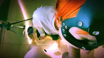 Sweet blowjob to calm music from a girl with red hair and green eyes who likes to get sperm