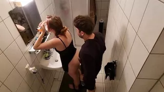 Stepsister Fucked In The Bathroom And Almost Got Caught By Stepmother