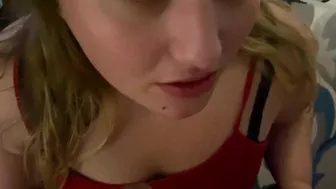 Wife Blowjob and Cum on Face. Deepthroat