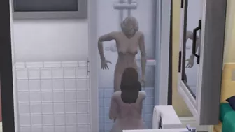 Lesbians Fuck In The Shower While Husband At Work | sims 4