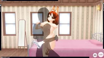 3D HENTAI fucked redhead girlfriend after a walk