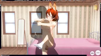 3D HENTAI fucked redhead girlfriend after a walk