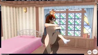 3D HENTAI fucked redhead girlfriend after a walk