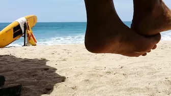 Up Skirt VIEW on Crowded Beach # PUBLIC NO PANTIES,just BUTT PLUG wearing