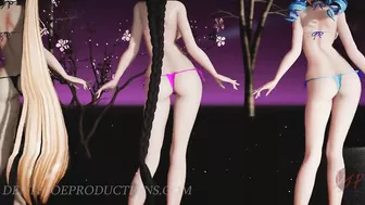 MMD R18 4k UHD Bikini Model Mix Miku Mitsu Kangxi - Ghost Dance 1064