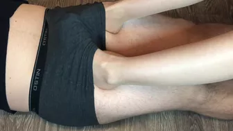 sexy teen girl footjob after study with nylon stockings foot fetish