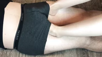 sexy teen girl footjob after study with nylon stockings foot fetish