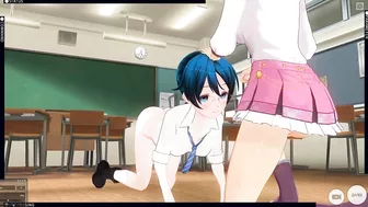 3D HENTAI Schoolgirl watches her girlfriend moan with pleasure