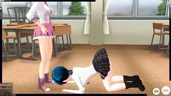 3D HENTAI Schoolgirl watches her girlfriend moan with pleasure