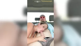 Milf gets fucked in parking lot backseat outside restaurant