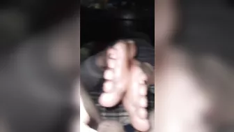 Reverse footjob pov