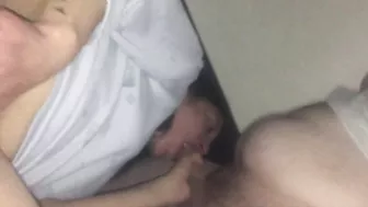 My cousin sneaks into my room and gives me a deep throat blowjob.