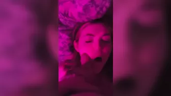 Deep throat (cum in her mouth)