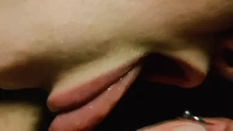 Hot Milf Sucks Cock Sweetly Close-Up. Сum on Tongue. Lick Cum.