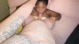 My Cute Ebony Girlfriend Is An Obedient Little Cum Dump