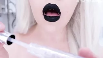 ASMR LIPS FETISH *black glossy lips* | ASMR Amy B (mouth sounds, wet sounds, saliva sounds)