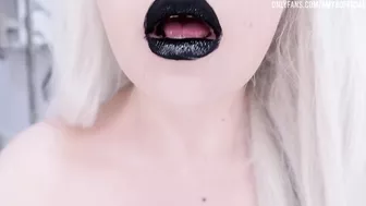 ASMR LIPS FETISH *black glossy lips* | ASMR Amy B (mouth sounds, wet sounds, saliva sounds)