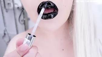 ASMR LIPS FETISH *black glossy lips* | ASMR Amy B (mouth sounds, wet sounds, saliva sounds)