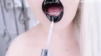 ASMR LIPS FETISH *black glossy lips* | ASMR Amy B (mouth sounds, wet sounds, saliva sounds)