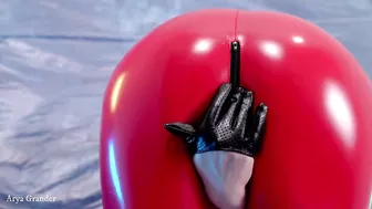 Hot PVC teasing, fetish beautiful video. Mistress Arya Grander in red vinyl clothing.