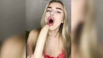 How I love giving blow jobs to dildo