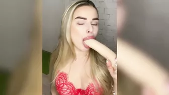 How I love giving blow jobs to dildo