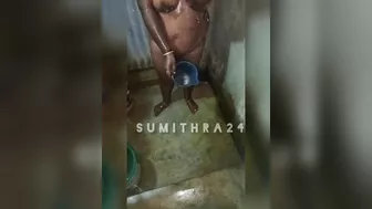 Tamil wife bathing