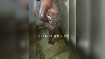 Tamil wife bathing