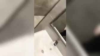 naked masturbate in the toilet of the cinema