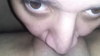 my pussy getting rough sucked and spitted at the motel by my precious brown eyes bull real cuckold