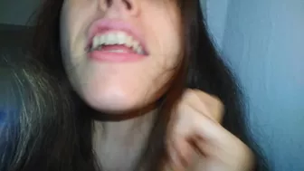 Hairy Crazy Oral Tongue Loving Slut PinkMoonLust Does a Camera Angle Check Inside Her Mouth Nose