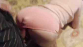 pantie job in pink granny panties