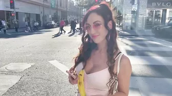 Banana deepthroating,flashing tits and smoking in public with Roman Gucci (full video on my OF)