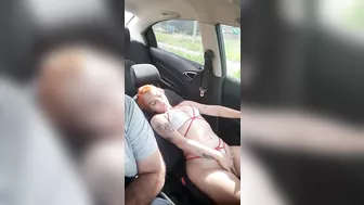 My stepdaughter's best friend films herself touching herself in her underwear in the car