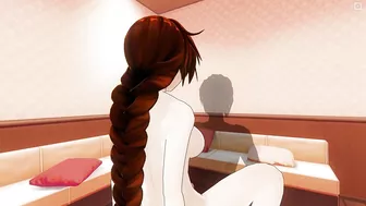 3D HENTAI Redhead girlfriend fucking on the table